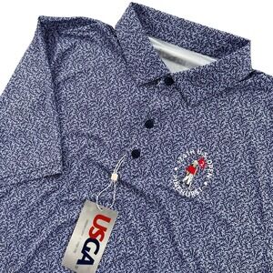 NEW USGA Polo Shirt Pinehurst 124th US Open Men XL NWT Purple Black CADELL